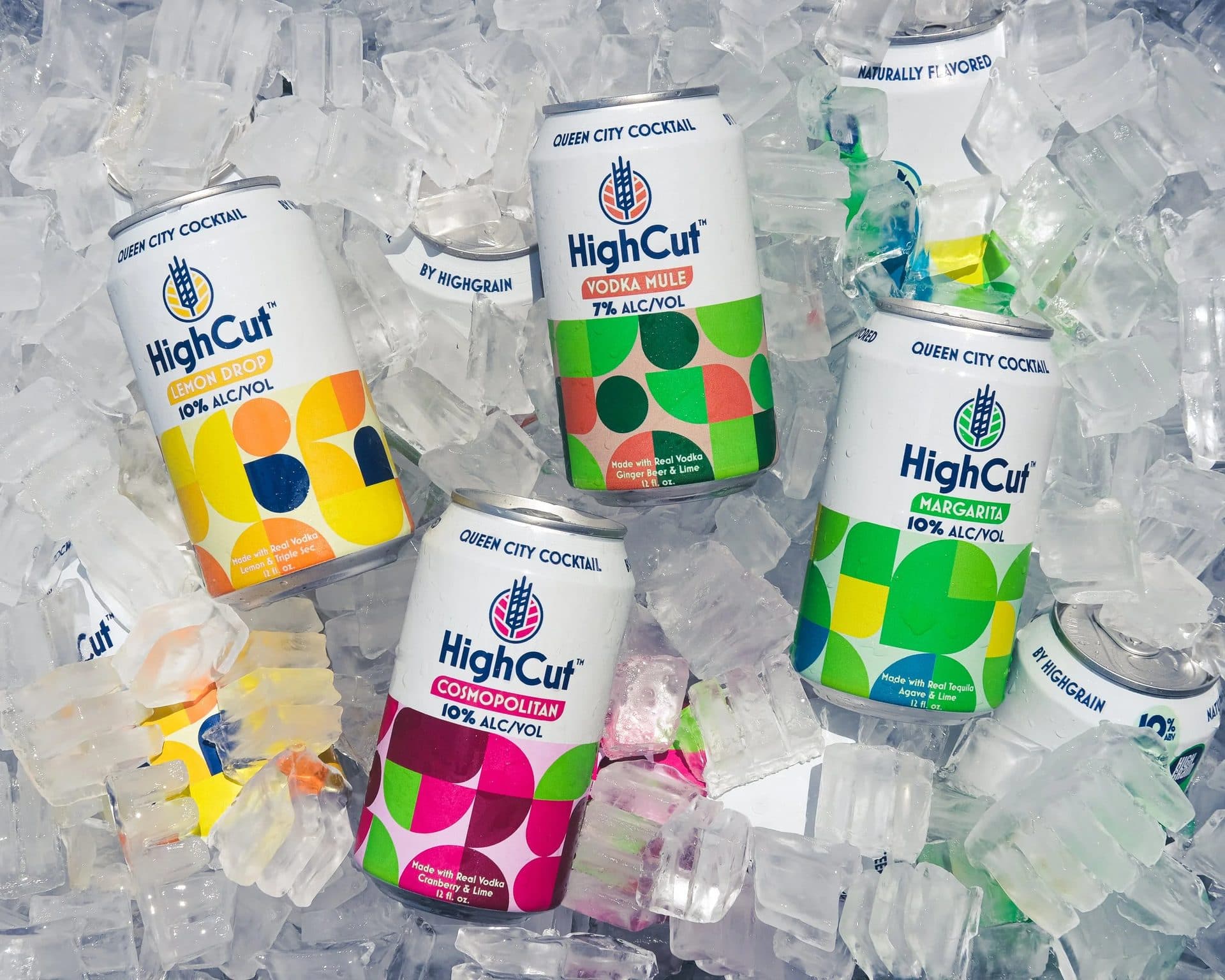 HighCut canned cocktails lined up on ice